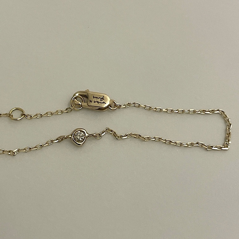 [14k] informal shaped cognac dia bezel bracelet #2 - 14k 베젤 꼬냑다이아 팔찌 #2