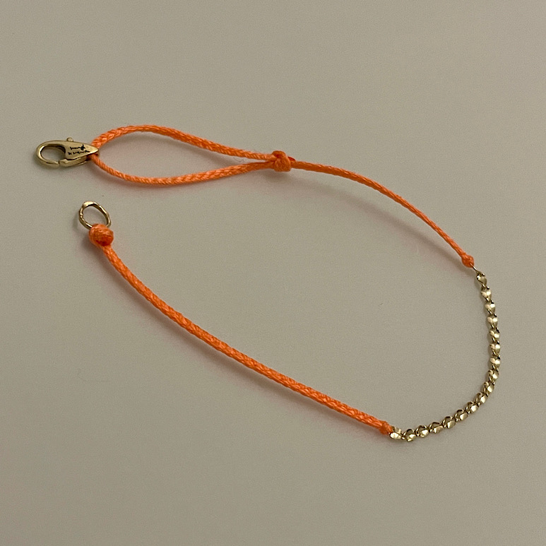 [14k] 14k flat chain thread bracelet - 14k 플랫 체인 실팔찌