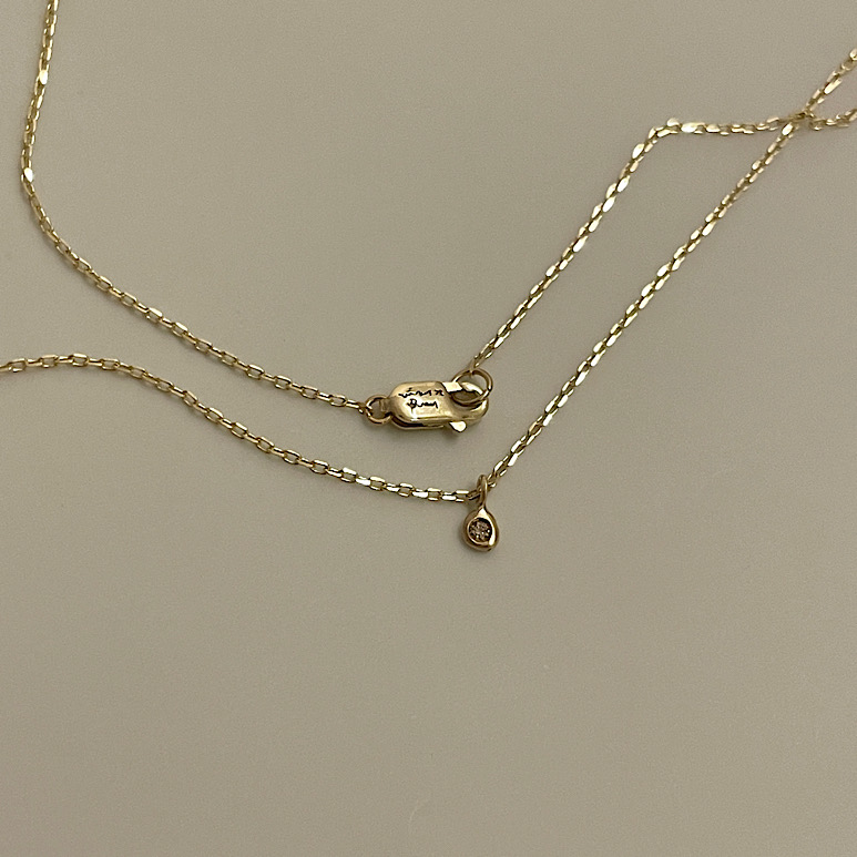 [14k]  matt textured hanmade pendant with cognac dia necklace (matt textured pendant)