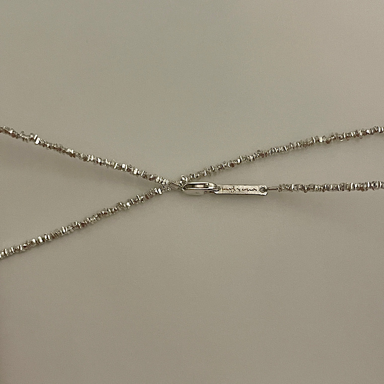 [925 sterling silver] olous silver volume necklace